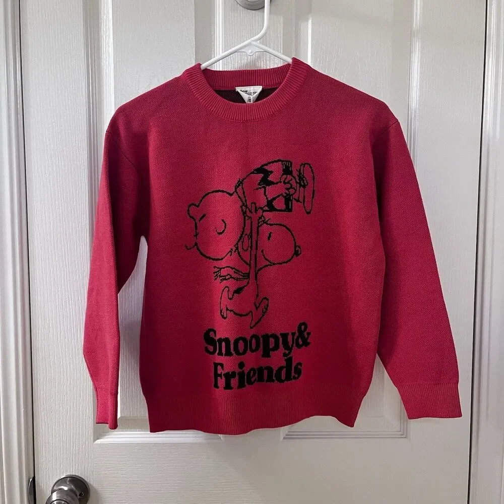 Vintage Peanuts x Bayflow Snoopy & Friends Knit Sweater Kids SZ 140 US 9-11 NWT